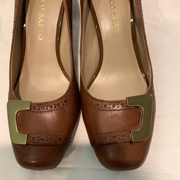 NWOT Franco Sarto caramel brown pumps with leather upper. Size 7M with 3” heel. - Picture 7 of 9